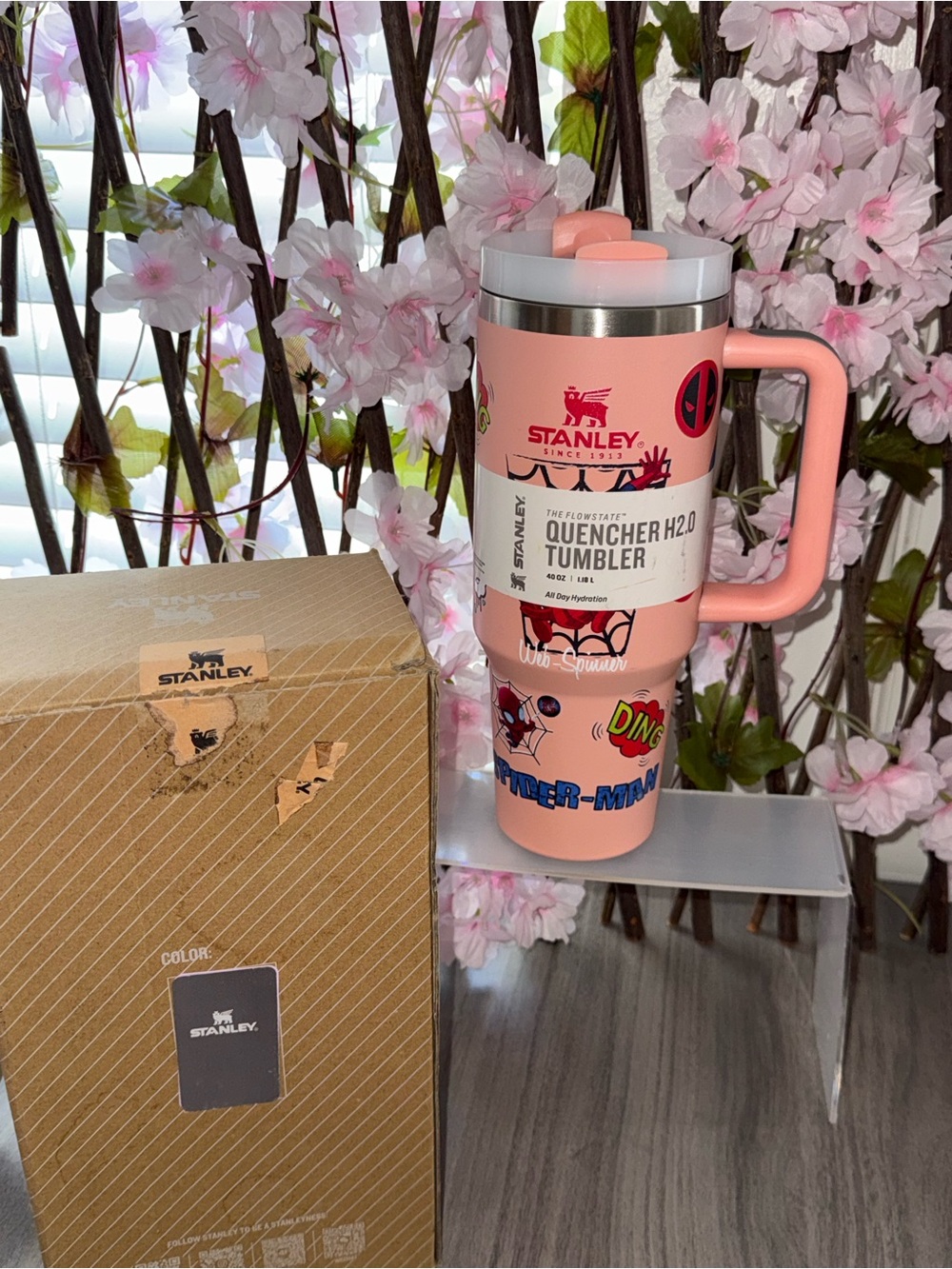 Pink Spider-Man Quencher H2.0 Tumbler